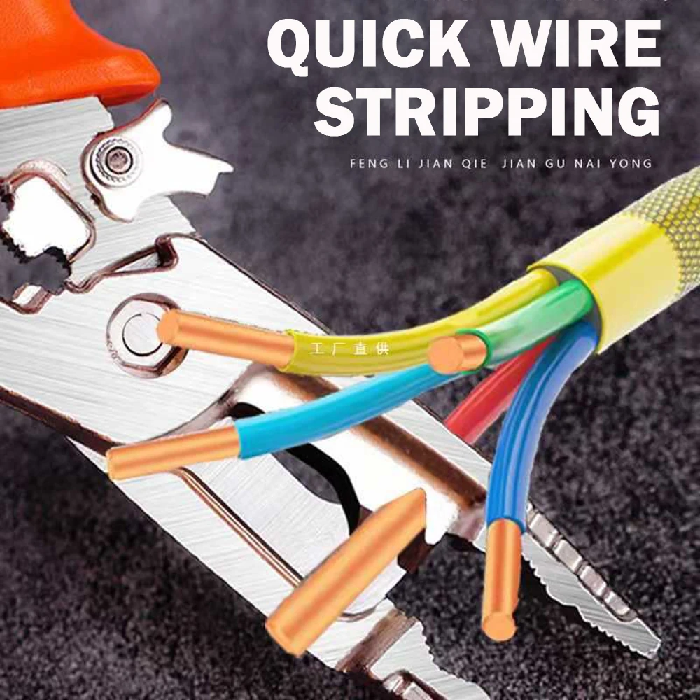 9 in 1 Heavy-duty Cable Cutting Pliers Adjustable Multipurpose Cable Multi-functional Cable StripperTool for Repairing Wiring