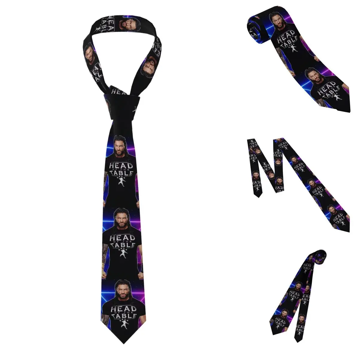 Wrestler Roman Reigns Wrestling (13) Necktie for Men Silk Polyester 8 cm Neck Ties Party Business Tie Casual Gravatas