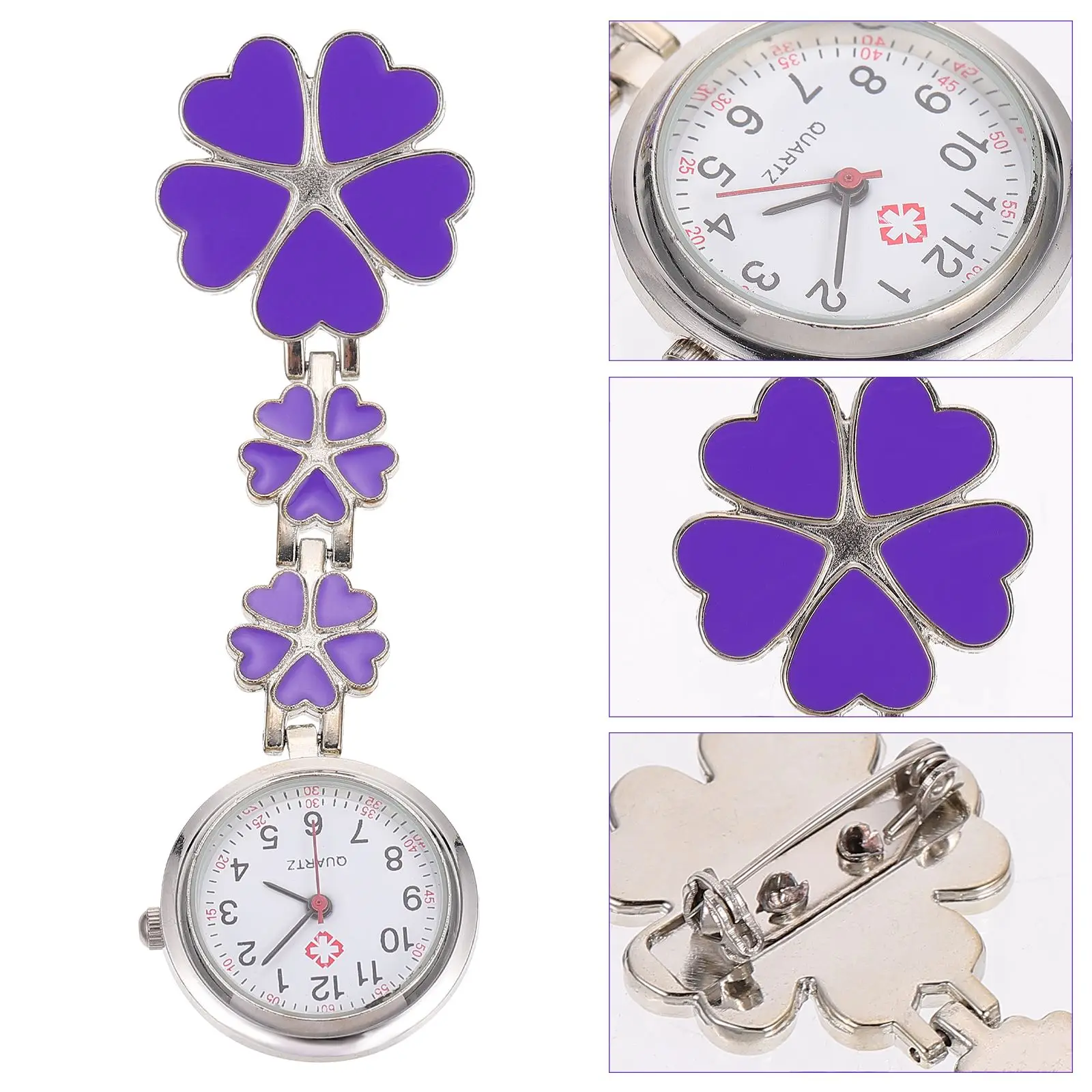 1Pc Nurse Watch Hospital Pocket Watch Creative five heart shaped Hanging Mini Watch Love Heart Stethoscope Doctor Clock