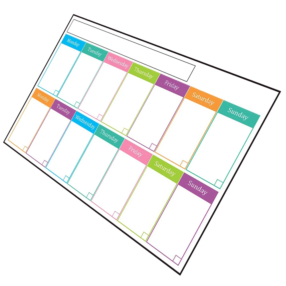 

Sticky Weekly Dry Erase Board Adhesive Whiteboard Calendar Erasable Weekly Planner Message Notepad for Wall Fridge Refrigerator