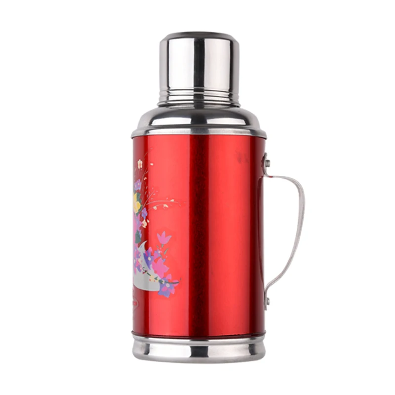 

Small Thermos Household Retro Nostalgic Thermos Old-fashioned Red Iron Sheet Glass Inner Thermos Wedding Thermos