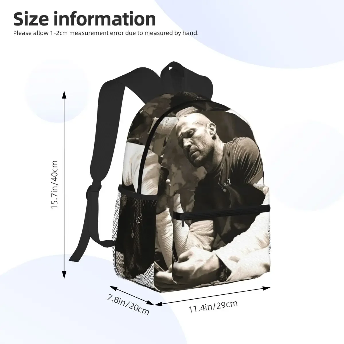 ジェイソン・ステイサム 学生バックパック スクールバッグ ハイキング トラベル デイパック 男の子 女の子 ブックバッグ ショルダーバッグ