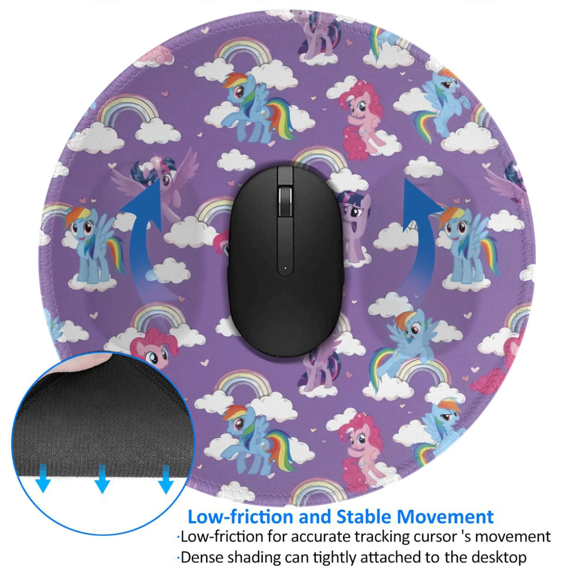 My Little Pony 8 inch ronde muismat bureaumat laptop muismat voor kantoor pc computer toetsenbord antislip rubberen bureaumat