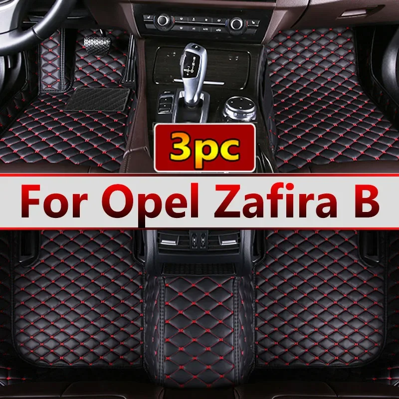 Custom Automotive Car Floor Mats For Opel Zafira B 2005 2006 2007 2008 2009 Auto Luxury Leather Men Women Car Mats Full Coverage