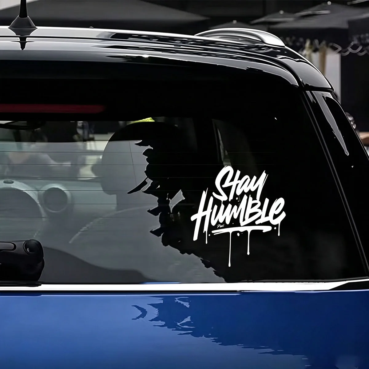 Graffiti Stay Humble Car Sticker, Drip Effect Quote Decal for Truck SUV Motorcycle Window Decor, Universal Fit