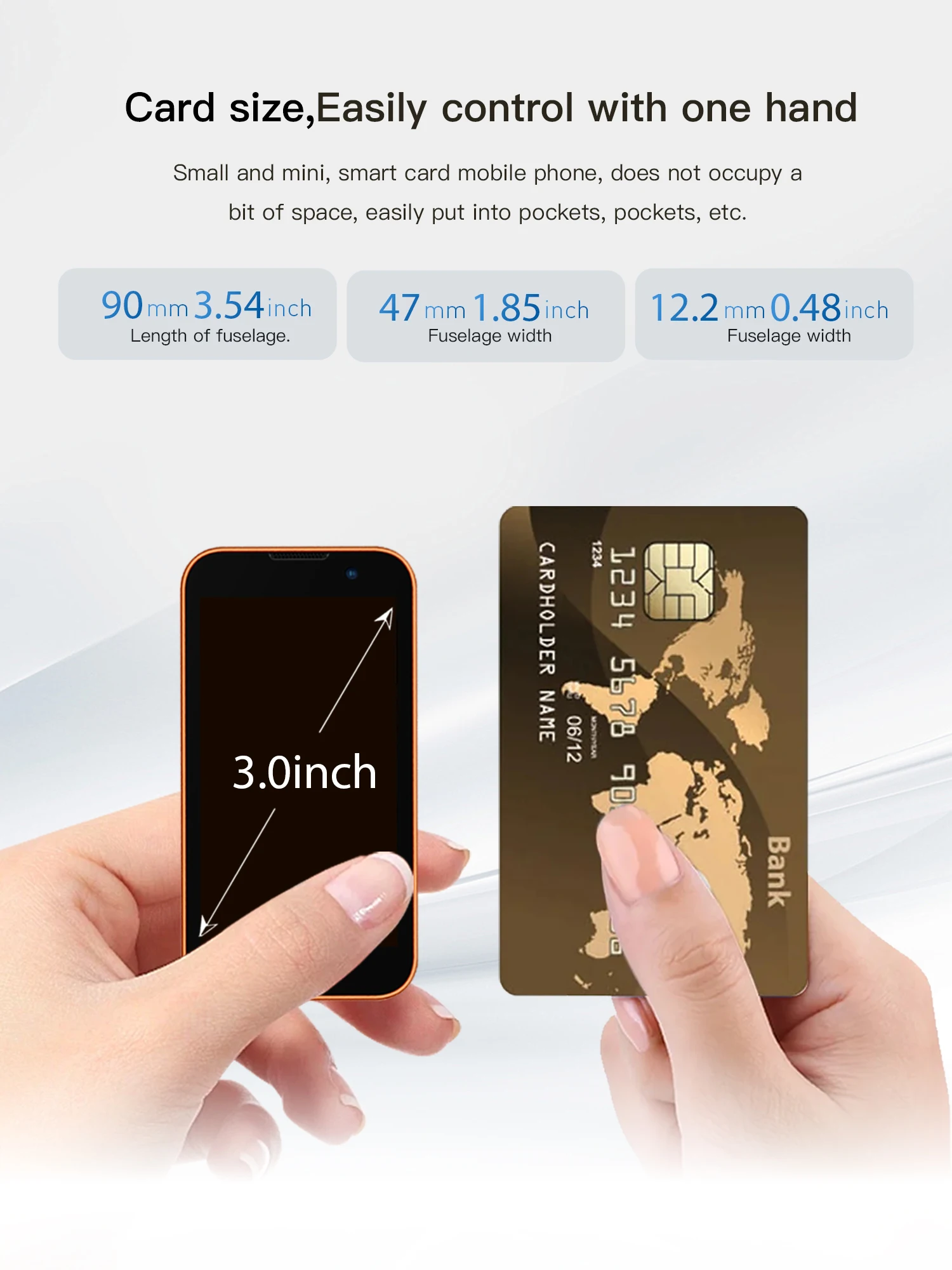 SERVO 17SE Mini Smartphone Android 9.0 2GB+16GB Dual SIM 3.0'' Screen Play Store WhatsApp GPS WiFi 3G WCDMA Small Mobile Phones