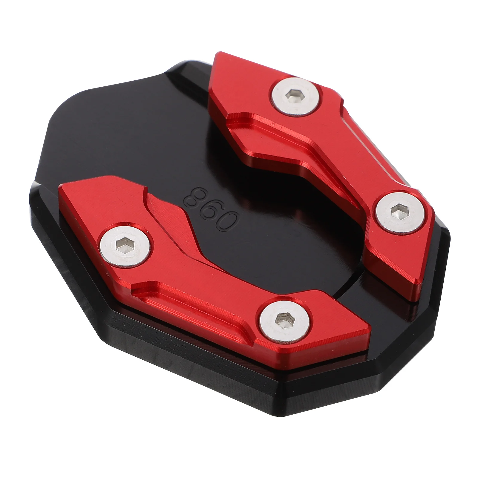 

Motorcycle Kickstand Foot Side Stand Extension Pad Red Sturdy Support Plate Protect Sand Gravel Prevent Kickstand Sinking