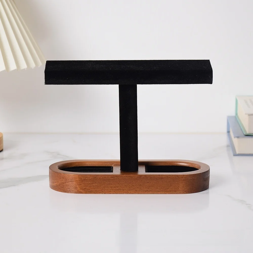 

New T-bar Design Wooden Jewelry Organizer Space-saving Multi-functional Jewelry T-bar Holder Bracelet Organizer Shelf Home Use