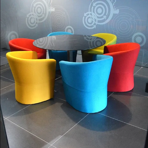 Simple single guest sofa, office sofa coffee table combination, creative leisure fabric sofa business negotiation sofa