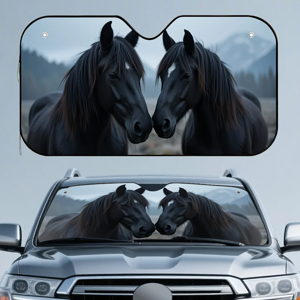 1 шт. автомобильный солнцезащитный козырек Equine Companions — подходит для всех моделей, уменьшает прямой солнечный свет, повышает комфорт вождения со стильной лошадью S