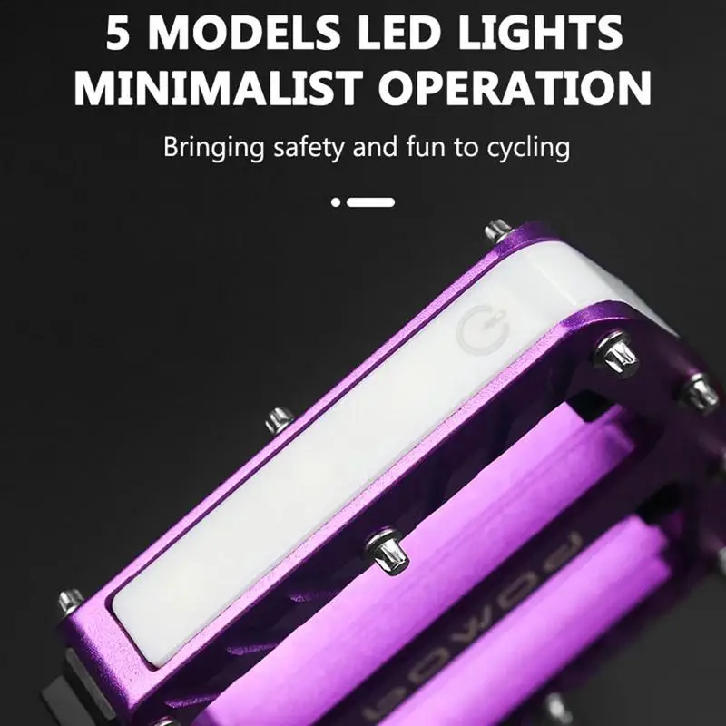 LED Light Bicycle Pedal Rechargeable Waterproof Bicycle Pedals Waterproof Flat Pedal LED Light Up Bicycle Pedals For Ebike City