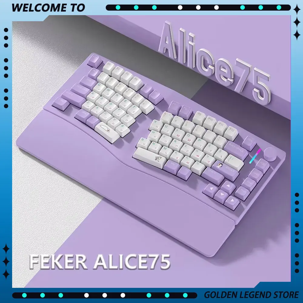 Feker Alice75 Wireless Bluetooth Keyboards Ergonomics Gaming Mechanical Keyboard Hot Swap Customized Pc Gaming Accessories Gifts