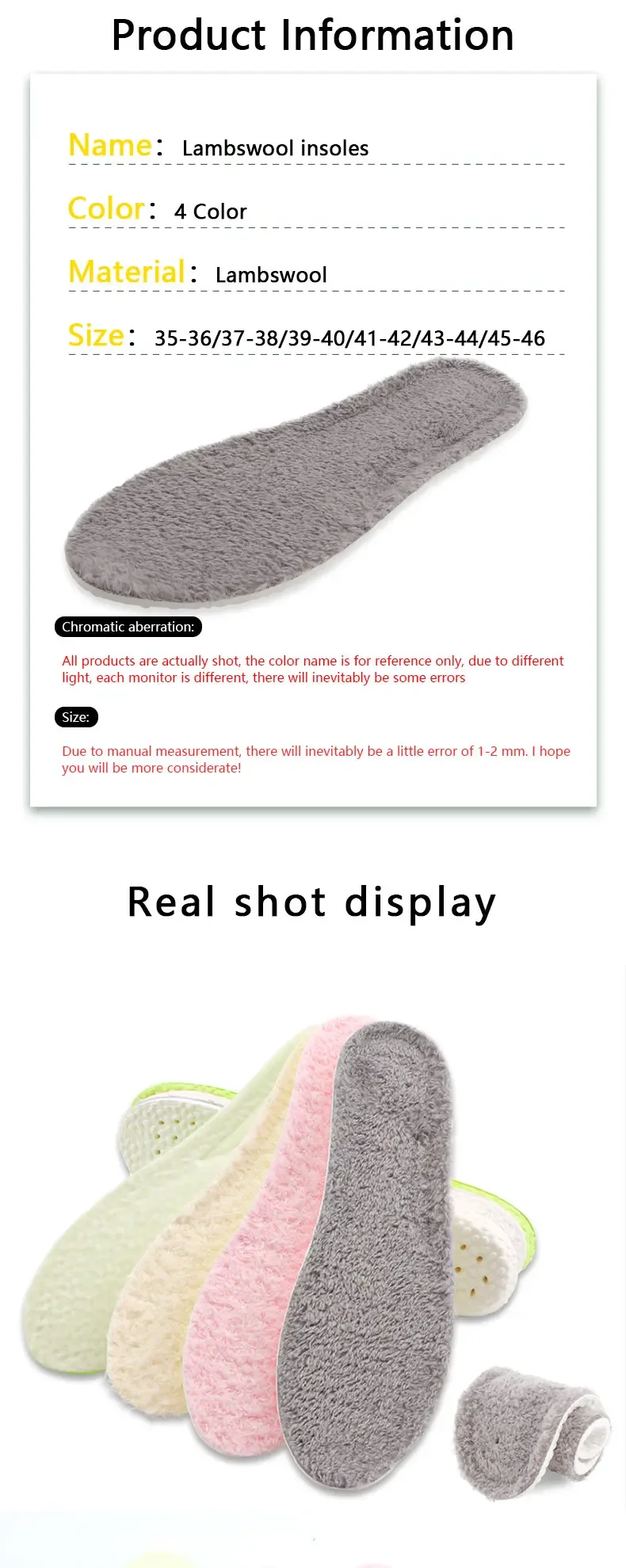 Winter-Einlegesohlen aus Alpaka-Wolle, weich, flauschig, warm, dick, thermische Einlegesohlen für Schuhe, für Damen und Herren, atmungsaktiv, für Schneestiefel, Schuhe, Wärmepads. – Detail 6
