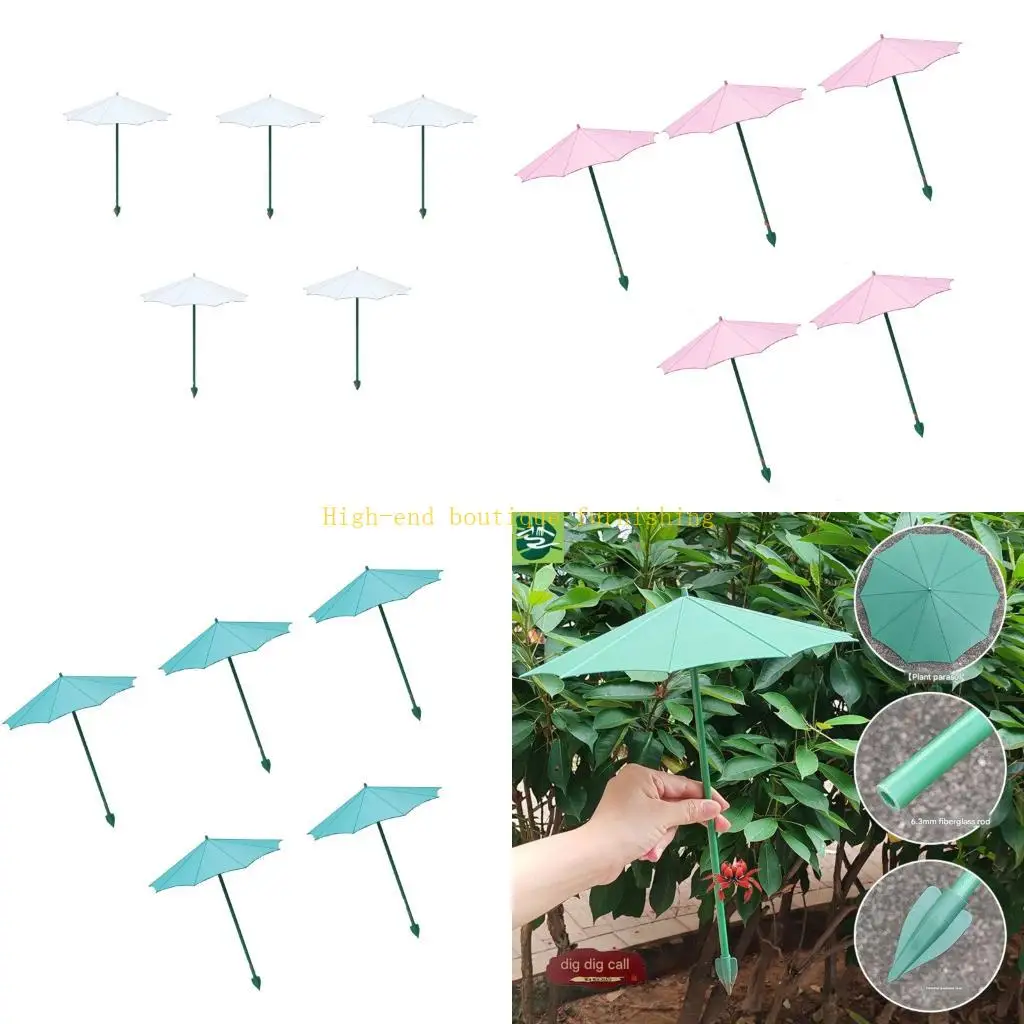 L9NB Plant Umbrella Easy Installation Multipurpose Decoration Light Weight Plant Umbrella Cover for Garden Potted Plant