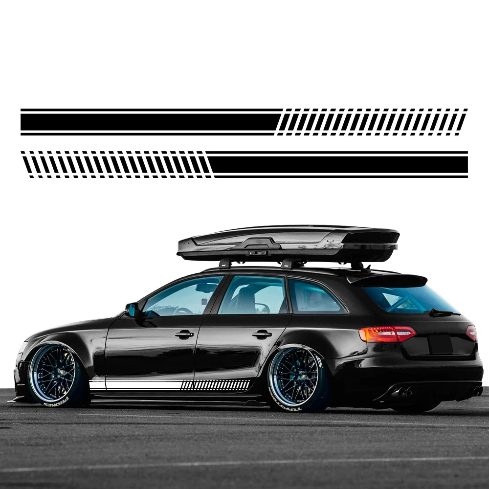 

Автомобильная наклейка внешний вид полосатая Боковая дверь юбка сменные полосы наклейка для Audi A4 B8 B9 B7 8W 8K B6 Avant переключатель Quattro Allroad TFSI