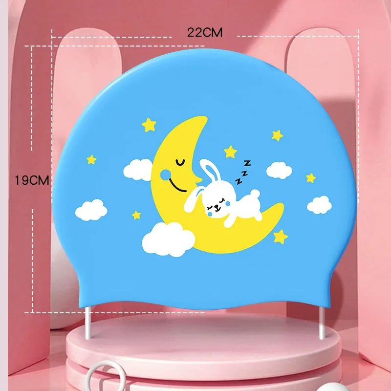 Cuffia da nuoto per bambini in cartone animato per bambini, in silicone ad alta elasticità con protezione per le orecchie, per accessori per cuffie da piscina per ragazzi e ragazze