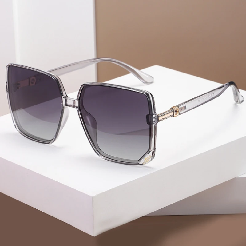 

2024 Polarized New Sunglasses for Women Luxury Designer UV Protection Large Frame TR90 Driving Outdoor Square Eyeglasses Female