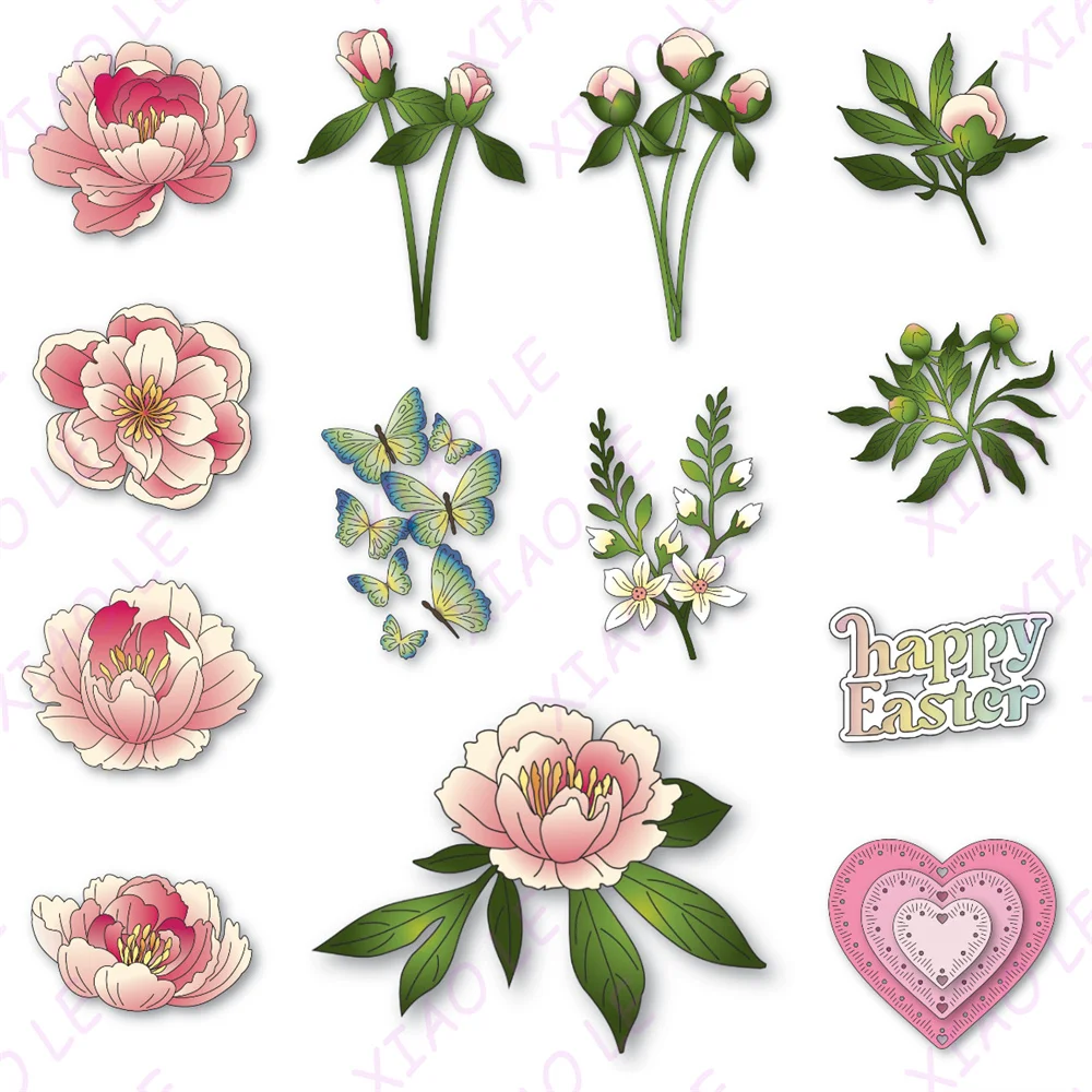 

January Release Triple Platform Pop-Up Bouquet Metal Cutting Dies Stamps Scrapbook Diary Decoration Embossing Cut Dies Template