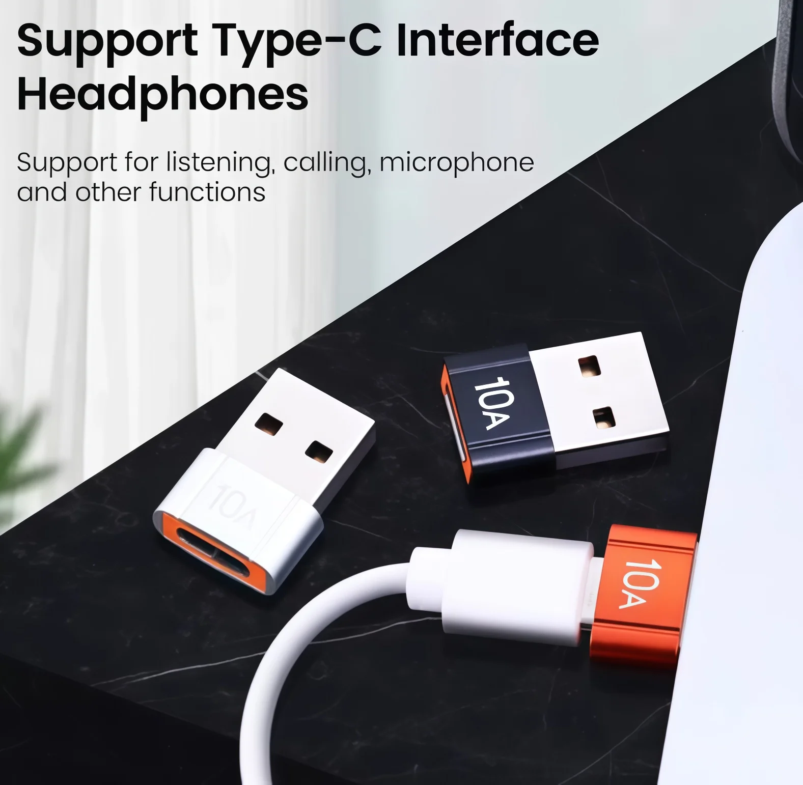 USB to USB C Adapter 10A 200W Fast Charging Data Transfer | USB C Female to A Male Charger Converter for Smartphone And More