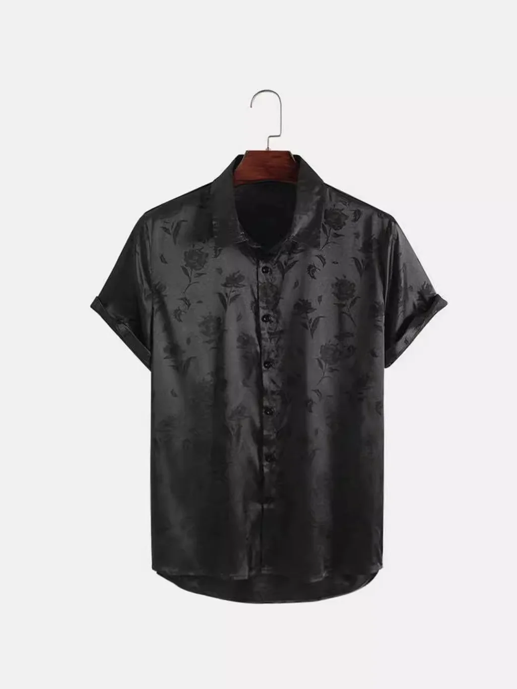 

Цветочный принт irt Sli Lapel Button ort Sve Свободный крой с китайским воротником стандартной длины Летняя мужская одежда