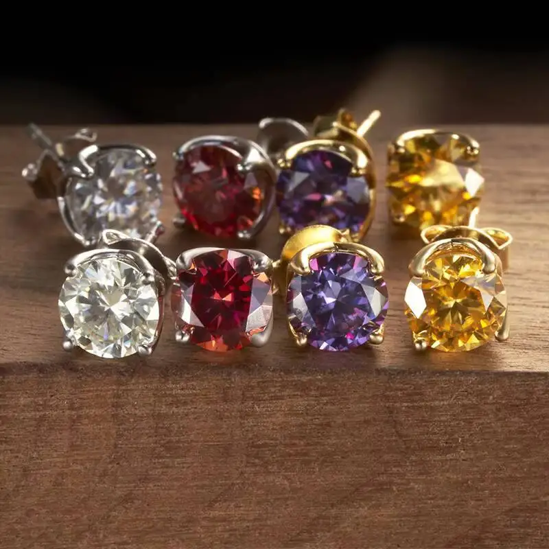 

Серьги-гвоздики из серебра 925 пробы с муассанитом, 1 карат, 6,5 мм