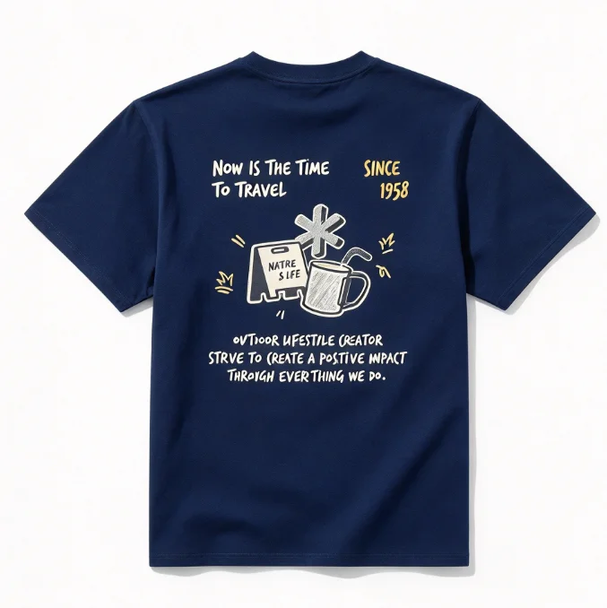 2026 Men Outdoor Travel Cartoon Graphic T Shirt Nature Life Print Short Sleeve Cotton Unisex Tops
