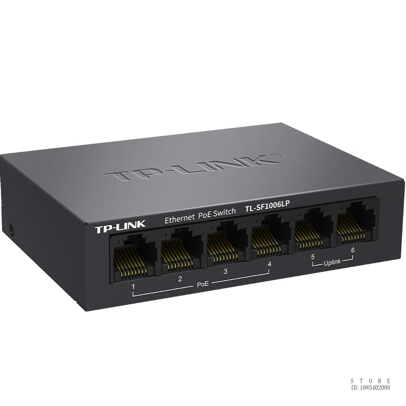 TP-LINK Conmutador PoE de 4 puertos 10/100M/4FE(PoE)+2FE, potencia PoE total 41W, compatible con IEEE 802.3af/at, TL-SF1006LP