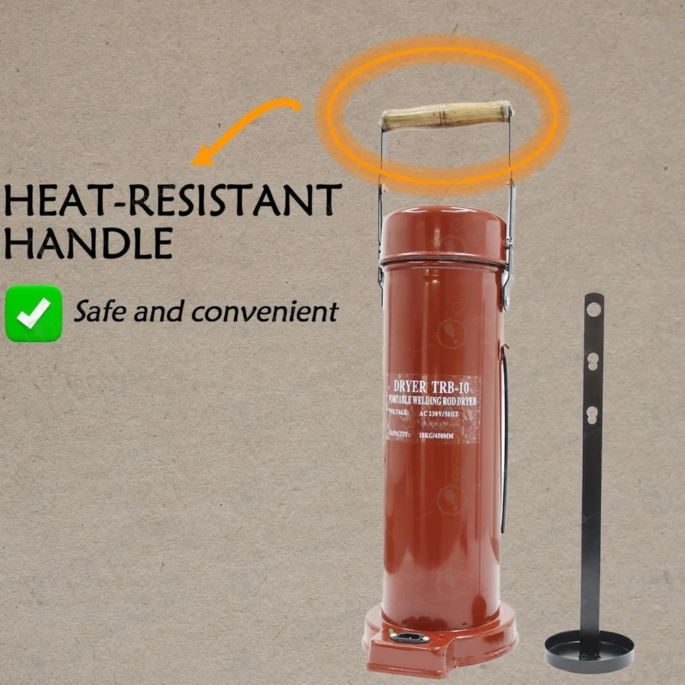 فرن قضيب لحام 22 رطل حاوية تخزين مجفف كهربائي محمول مع مقبض مقاوم للحرارة 180 ℃   AC220v