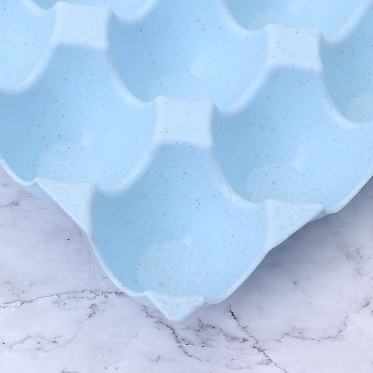 

Egg Holder Egg Storage Box Thicken Stacked Wheat Straw Breakage-proof for Refrigerator ( Grids Blue)
