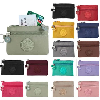 Monedero nuevo de lona para hombre y mujer, monedero pequeño, monedero impermeable, Mini tarjetero, bolsa para dinero, bolso con cremallera, 2024
