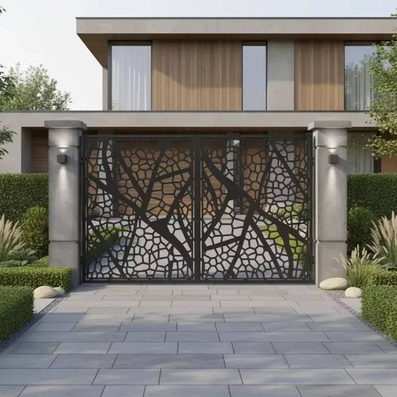 Aluminum Carved Flower Modern Style Powder Coated 8 Feet High Outdoor Fence for Home Security
