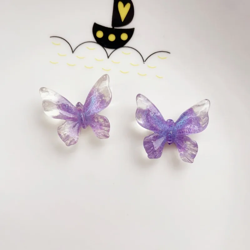 Dreamy Princess Style Pink Purple Bow Resin Accessories DIY Shoe Charms Set Decor Beach Sandals Holiday Party Gifts Girls Women