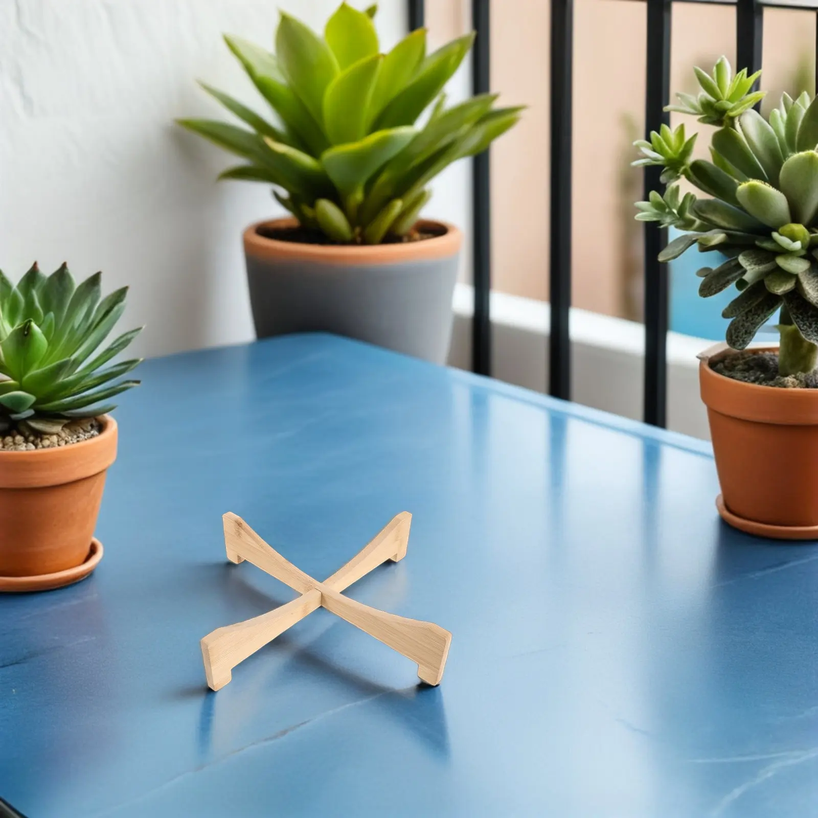 Large Four Leg Shape Wood Flower Pot Stand Removable Plant Riser Drip Tray Holder for Orchid Succulents Indoor Outdoor