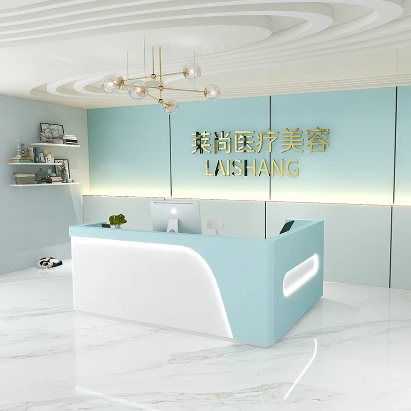 Creative Simple Reception Desks Beauty Salon Modern Company Reception Desks Fashion Office Furniture Reception Et Table YS40CC