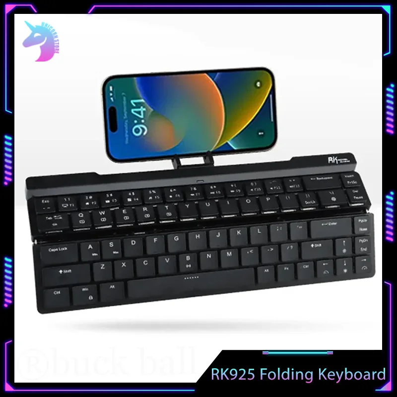 

RK925 Folding Wireless Keyboard 68Keys Portable Bluetooth Dual Mode Mini Wired Keyboard Mechanical Keyboard USB For Laptop Table