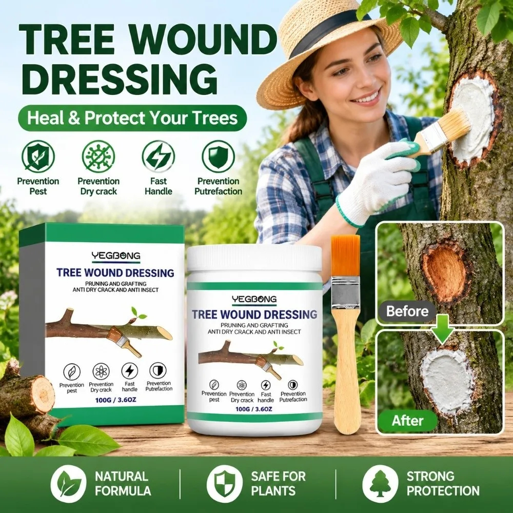 100g Tree Wound Dressing Antifungal Waterproof Pruning Sealer Dressing Bonsai Cut Paste Grafting Wax Tree Wound Repair Agent