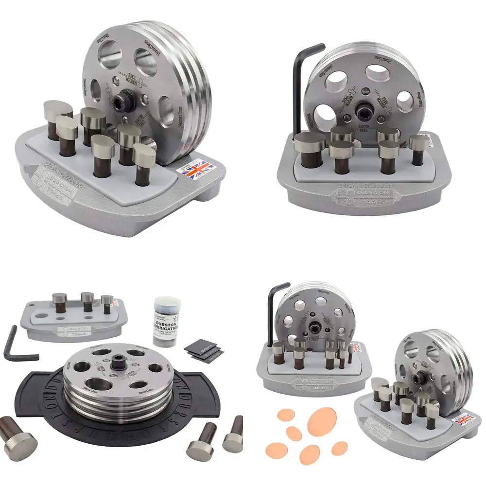 

Durston Jewelry Gold Silver Copper Metal Crafting Oval Disc Cutting Tool Kit 6-Piece Oval Disc Punch Set with Storage Tray