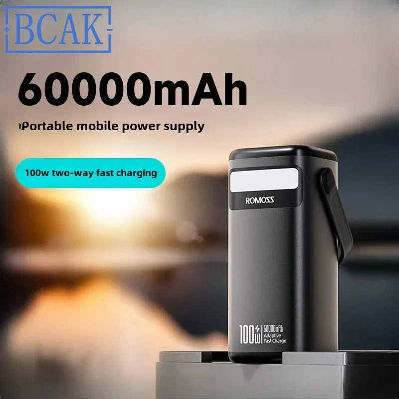 New Style BCAK Large-capacity Power Bank 40000 MAh Portable Outdoor Power Supply 100W Two-way Fast Charging Mobile Power Supply