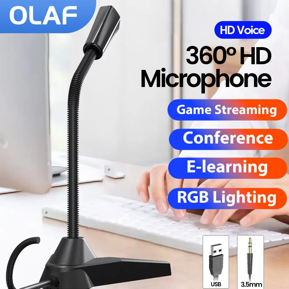 Micrófono USB/3,5 MM para ordenador portátil, micrófono de escritorio para videojuegos, deportes electrónicos, grabación de conferencias, micrófono de aprendizaje electrónico, micrófono de voz para PC de escritorio