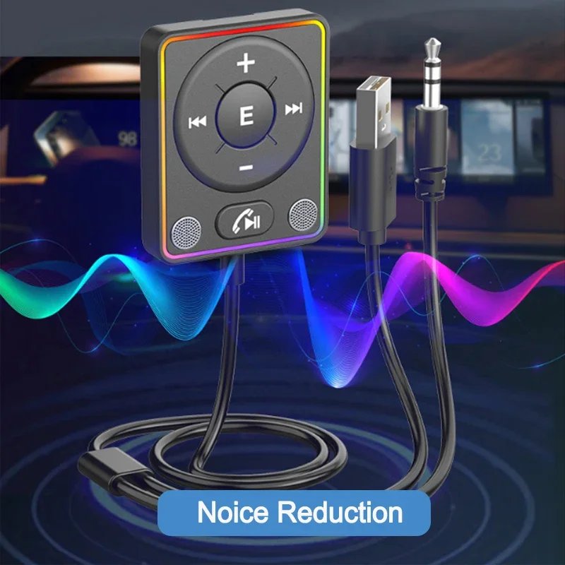 

3,5 мм Aux автомобильный Bluetooth 5,4 аудиоприемник стерео двойной микрофон громкой связи шумоподавление TF карта Aux беспроводной музыкальный комплект