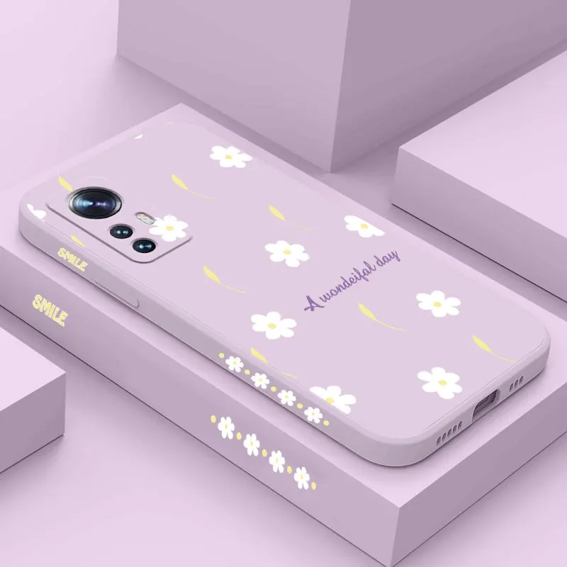 Scattered Daisies Silicone Phone Case For Xiaomi Mi 12 12X 12TPro 12Lite 13Lite 12Pro 13Pro 12SUltra 11Ultra 13 11Pro 11T Cover