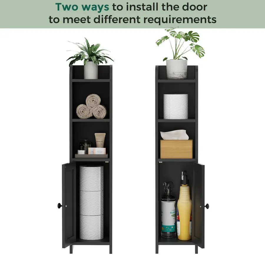 

Угловой напольный шкафчик для хранения в маленькой ванной комнате с дверцей и полками, устанавливается рядом с держателем для туалетной бумаги, подходит для узкой туалетной бумаги.