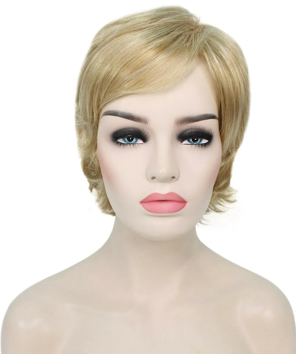 

Alexis - Straight Kanekalon Synthetic Fiber Full Wig, 11 in, Strawberry Blonde