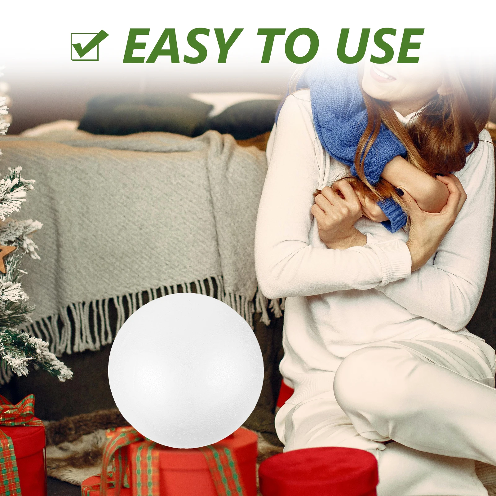 

20cm White Christmas Craft Ball DIY Material for Kids Preschool Kindergarten Winter Holiday Decoration Ornament Supplies