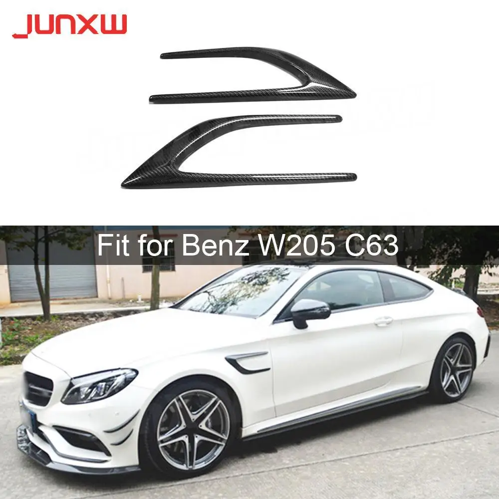 

For C Class Carbon Fiber Side Bumper Trims Fender Vents for Mercedes Benz W205 C63 AMG C200 C260 C300 Sedan Coupe 15-17