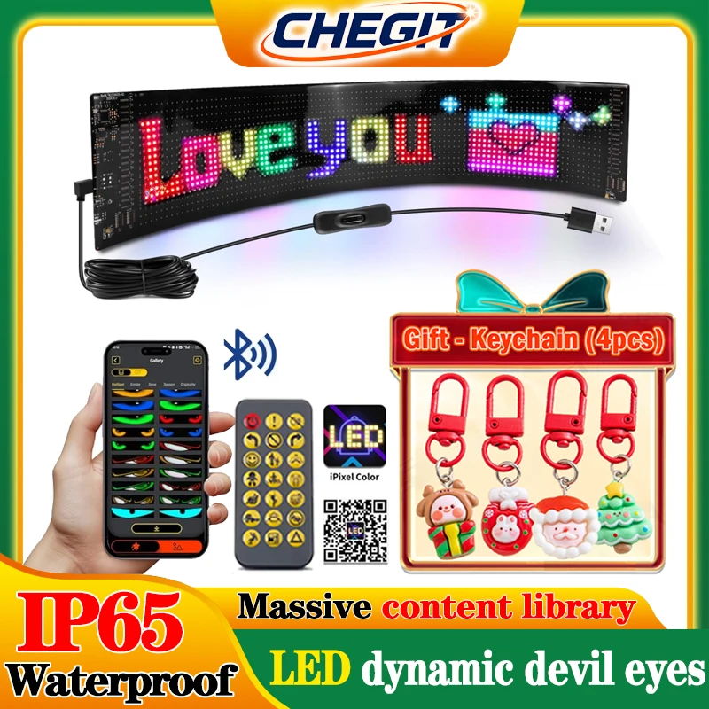 

Remote Control Devil Eye LED Matrix Pixel Panel Soft Foldable Lighting Scrolling Board Ambient Light 12V 24V With Keychain Gift