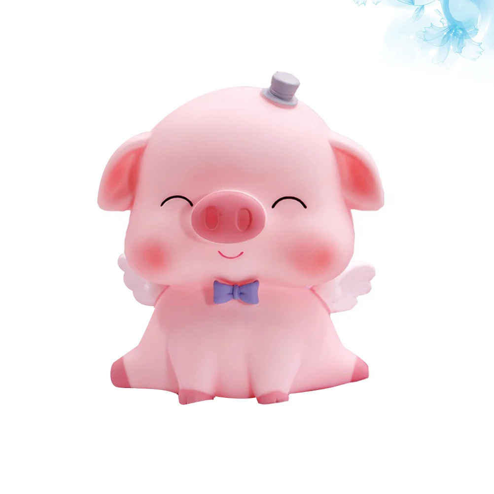 

1Pcs Pink Piggy Bank Resin Coin Money Box Saving Pot Bedroom Living Room Decoration Piggy Bank Money Box Saving Pot