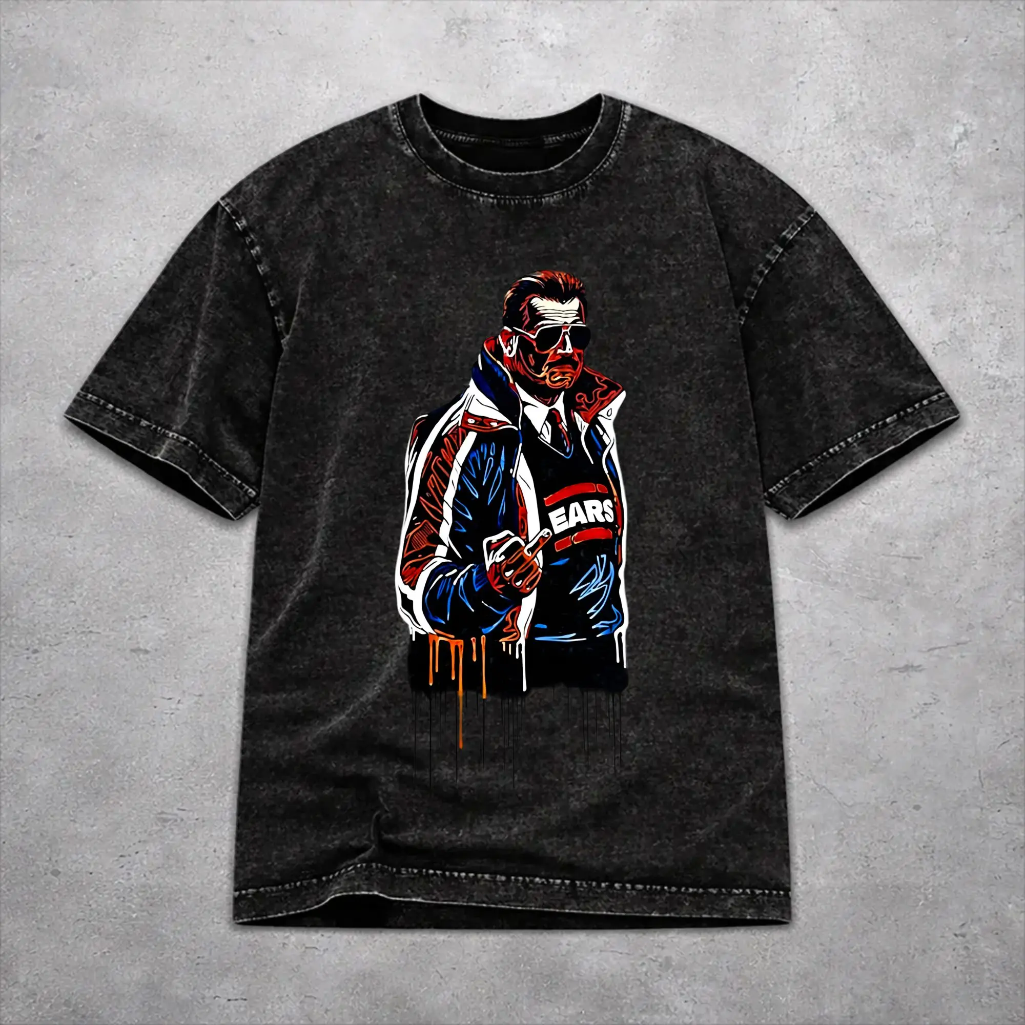 RIP Mike Ditka  Washed T Shirt Vintage Streetwear for Men Women  Loose Tee T-Shirts 100% Cotton