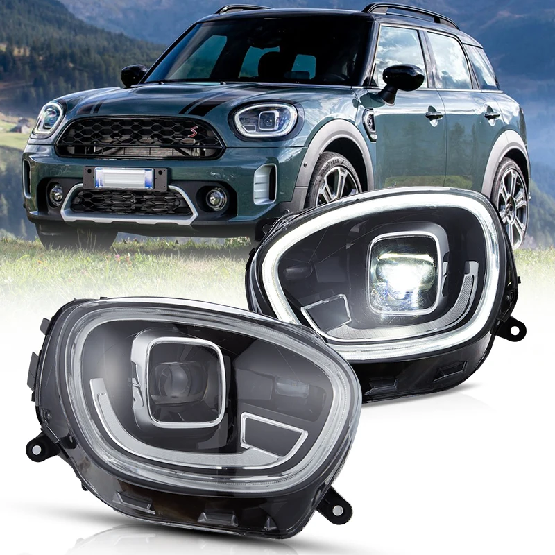 VLAND Factory LED Headlights New Product For Mini Cooper Countryman F60 Front Lamp 2017-2023 2nd Gen Official Halogen Model Only