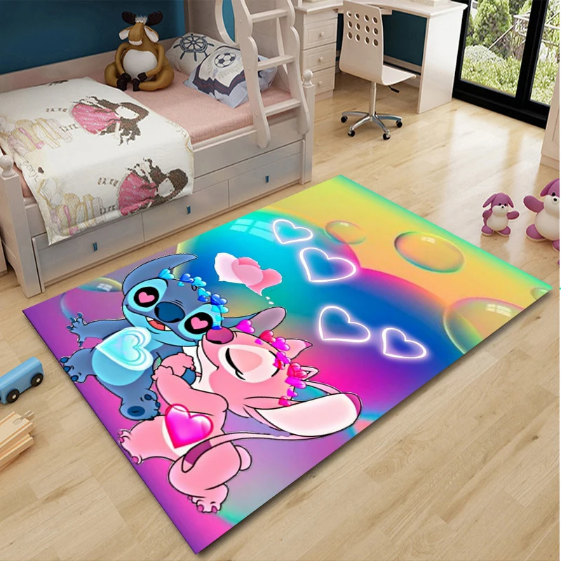 Disney Lilo and Stitch Pattern Large Area Rug 3D Carpet Home for Living Room Kids Bedroom Sofa Doormat Decor Children Floor Mats